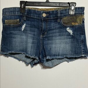 Allen B. By Allen Schwartz Blue Distressed Denim Shorts